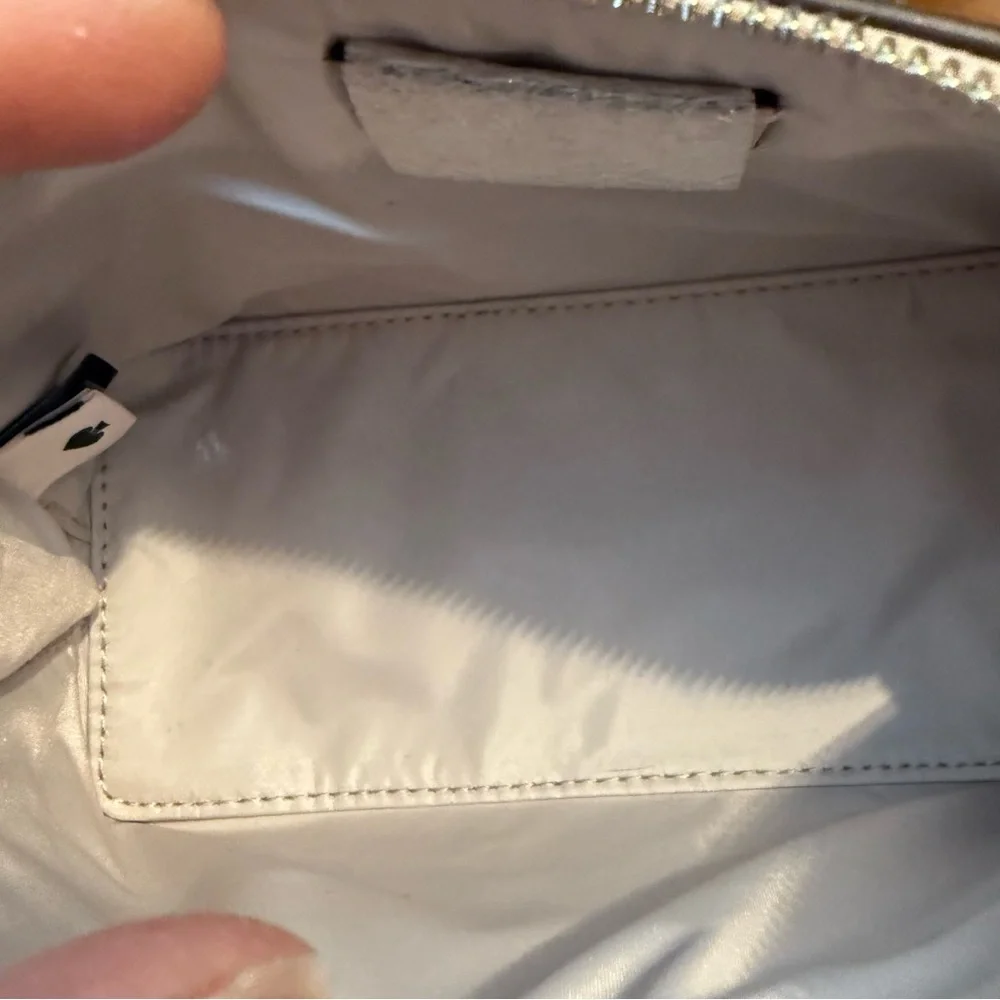 NWT KATE SPADE NEW YORK GLITTER LEATHER SATCHEL BAG WITH POUCH & STRAP - GOLD